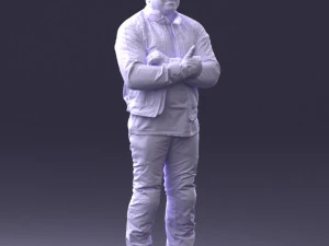 000426 Biker Male Character Arms Crossed Pose 3D Scan 3D Model