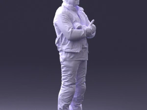 000426 Biker Male Character Arms Crossed Pose 3D Scan 3D Model