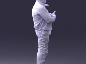 000426 Biker Male Character Arms Crossed Pose 3D Scan 3D Model