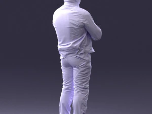 000426 Biker Male Character Arms Crossed Pose 3D Scan 3D Model