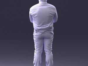 000426 Biker Male Character Arms Crossed Pose 3D Scan 3D Model