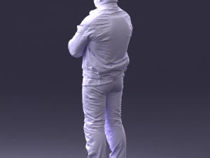 000426 Biker Male Character Arms Crossed Pose 3D Scan 3D Model