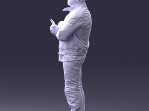 000426 Biker Male Character Arms Crossed Pose 3D Scan 3D Model