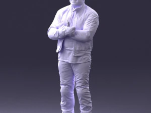 000426 Biker Male Character Arms Crossed Pose 3D Scan 3D Model