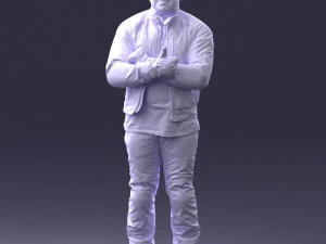 000426 Biker Male Character Arms Crossed Pose 3D Scan 3D Model