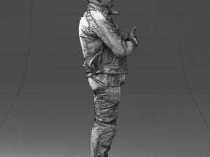 000426 Biker Male Character Arms Crossed Pose 3D Scan 3D Model