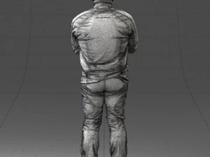 000426 Biker Male Character Arms Crossed Pose 3D Scan 3D Model