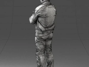 000426 Biker Male Character Arms Crossed Pose 3D Scan 3D Model
