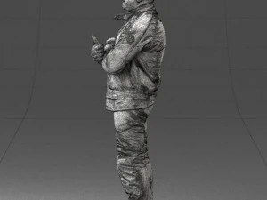 000426 Biker Male Character Arms Crossed Pose 3D Scan 3D Model