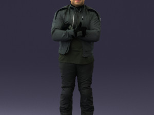 man in motorcycle clothes 0092 3d print ready Modèles 3D en vedette