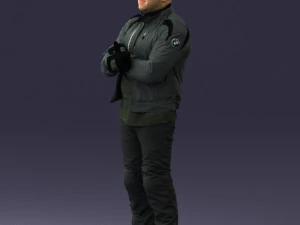 000426 Biker Male Character Arms Crossed Pose 3D Scan 3dp 3D Print Model
