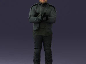 000426 Biker Male Character Arms Crossed Pose 3D Scan 3dp 3D Print Model