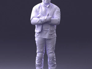 000426 Biker Male Character Arms Crossed Pose 3D Scan 3dp 3D Print Model