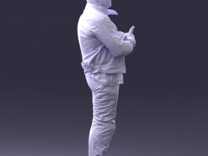 man in motorcycle clothes 0092 3d print ready Modelo de Impressão 3D