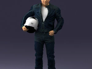 Hombre con ropa de motociclista 0093 Modelo 3D