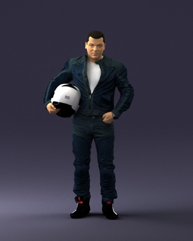 man in motorcycle clothes 0093 3d print ready 3D-printmodel .c4d .max .obj .3ds .fbx .stl .blend 
