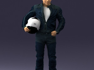 man in motorcycle clothes 0093 3d print ready 3D-printmodel
