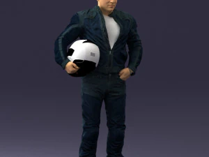 Man in motorcycle clothes 0093 3d print ready 3D Print Model