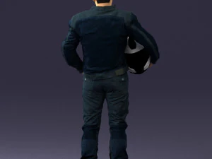 Man in motorcycle clothes 0093 3d print ready 3D Print Model