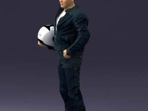 Man in motorcycle clothes 0093 3d print ready 3D Print Model
