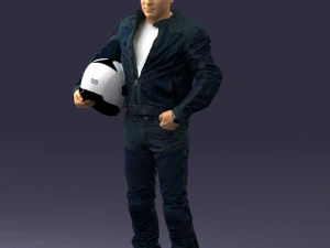 Man in motorcycle clothes 0093 3d print ready 3D Print Model