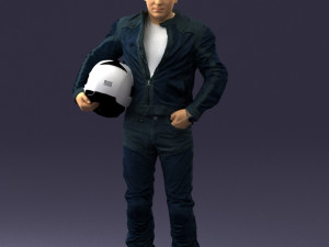 man in motorcycle clothes 0093 3d print ready 3D-printmodel