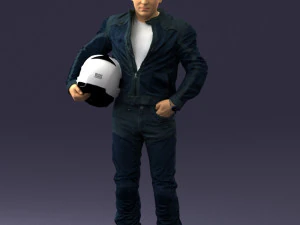 Man in motorcycle clothes 0093 3d print ready 3D Print Model