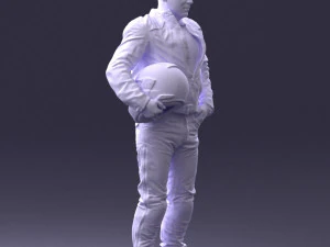 Man in motorcycle clothes 0093 3d print ready 3D Print Model