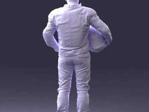 Man in motorcycle clothes 0093 3d print ready 3D Print Model