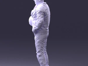 Man in motorcycle clothes 0093 3d print ready 3D Print Model