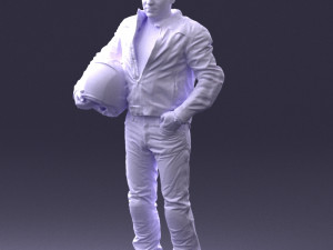man in motorcycle clothes 0093 3d print ready 3D-printmodel