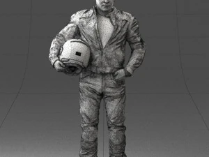 Man in motorcycle clothes 0093 3d print ready 3D Print Model