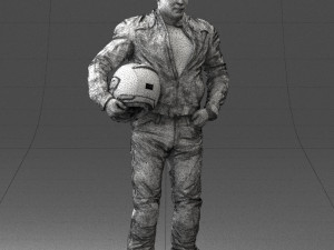 man in motorcycle clothes 0093 3d print ready 3D-printmodel