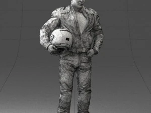 Man in motorcycle clothes 0093 3d print ready 3D Print Model