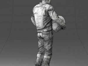 Man in motorcycle clothes 0093 3d print ready 3D Print Model
