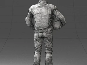 Man in motorcycle clothes 0093 3d print ready 3D Print Model
