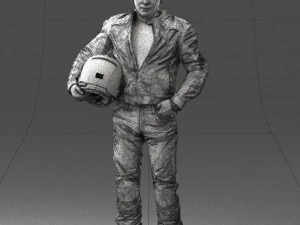 Man in motorcycle clothes 0093 3d print ready 3D Print Model