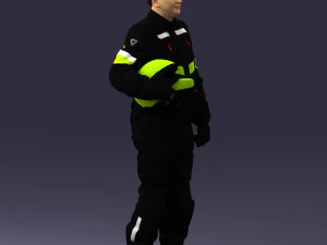 000429 Biker Male Character Holding Helmet 3D Scan 3D Model