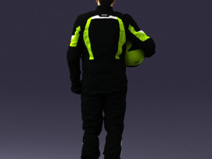 man in motorcycle clothes 0095 3d print ready Modello di stampa 3D