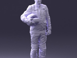 man in motorcycle clothes 0095 3d print ready Modello di stampa 3D