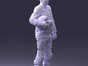 man in motorcycle clothes 0095 3d print ready Modello di stampa 3D