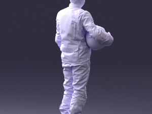man in motorcycle clothes 0095 3d print ready Modello di stampa 3D