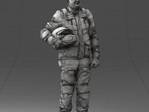 man in motorcycle clothes 0095 3d print ready Modello di stampa 3D