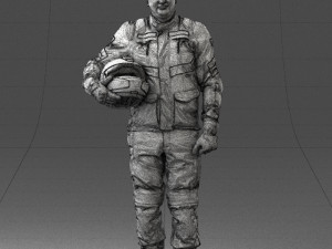 man in motorcycle clothes 0095 3d print ready Modello di stampa 3D