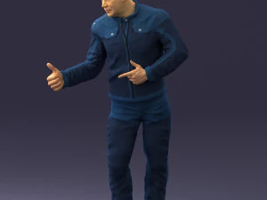 000430 Casual Male Character Thumbs Up Pose 3D Scan 3D Model
