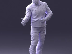 000430 Casual Male Character Thumbs Up Pose 3D Scan 3D Model