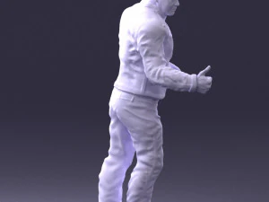 000430 Casual Male Character Thumbs Up Pose 3D Scan 3D Model