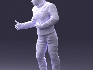 000430 Casual Male Character Thumbs Up Pose 3D Scan 3D Model
