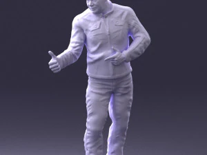 000430 Casual Male Character Thumbs Up Pose 3D Scan 3D Model