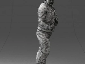 000430 Casual Male Character Thumbs Up Pose 3D Scan 3D Model